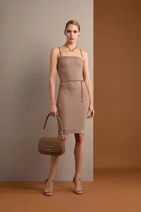 ELISABETTA FRANCHI Tubino in maglia con cintura a catena