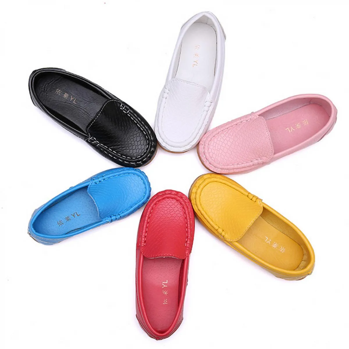 Scarpe per bambini in pelle Pu Scarpe per bambini in pelle Pu Scarpe per mocassini per ragazzi Nuovo colore